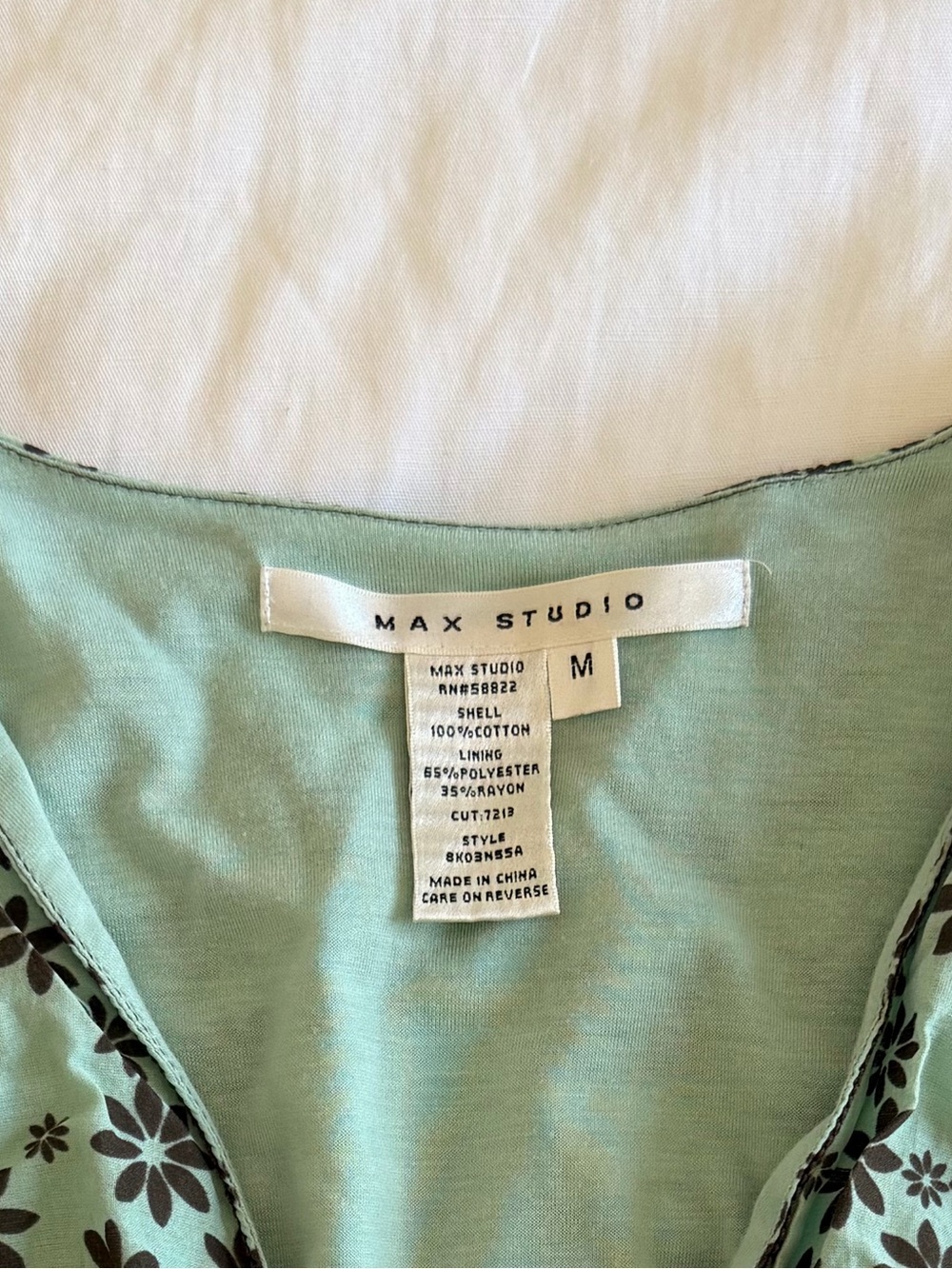 Y2K max Studio Mint floral print knee-length dress size M - Picture 8 of 8